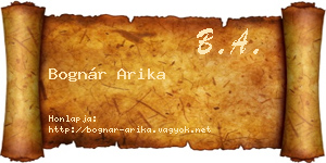 Bognár Arika névjegykártya